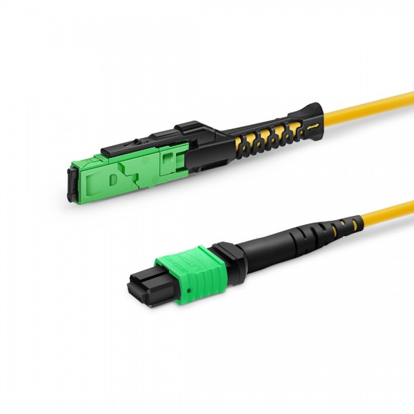1m (3ft) MMC Jumper, MMC-16 APC (Female) to MTP®-16 APC (Female), 16 Fibers, Single Mode (OS2), Plenum (OFNP), 0.35dB Max, Jumper Polarity, Yellow