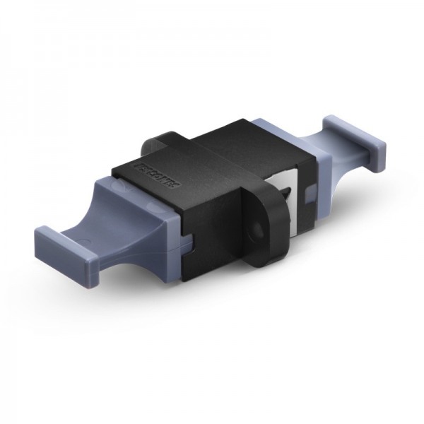 US Conec MTP®/MPO-8/12/24 Black Fiber Optic Adapter/Coupler with Flange, Key Up to Down